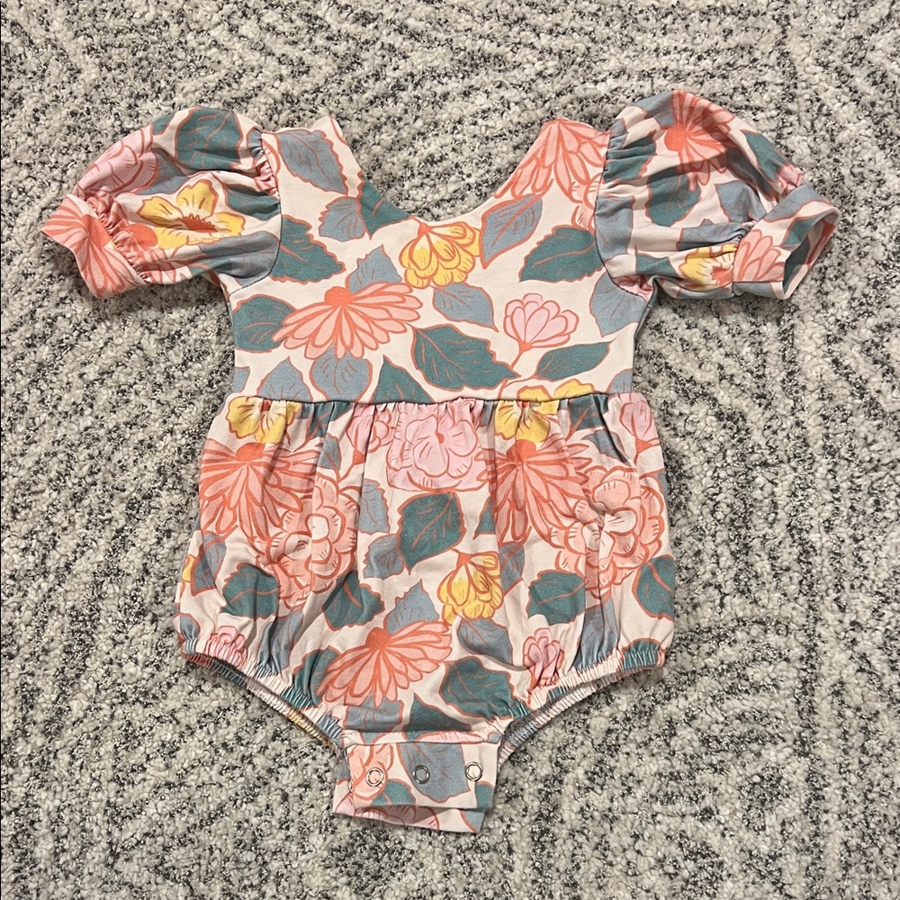 Ollie Jay - Floral Puff Sleeve Baby Romper